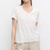 Kobieta Vistula T-Shirty | Lniany T-Shirt Bialy